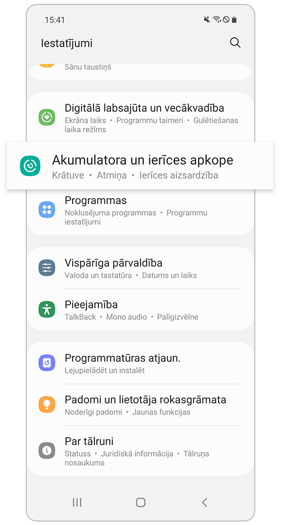 Akumulatora un ierīces apkope