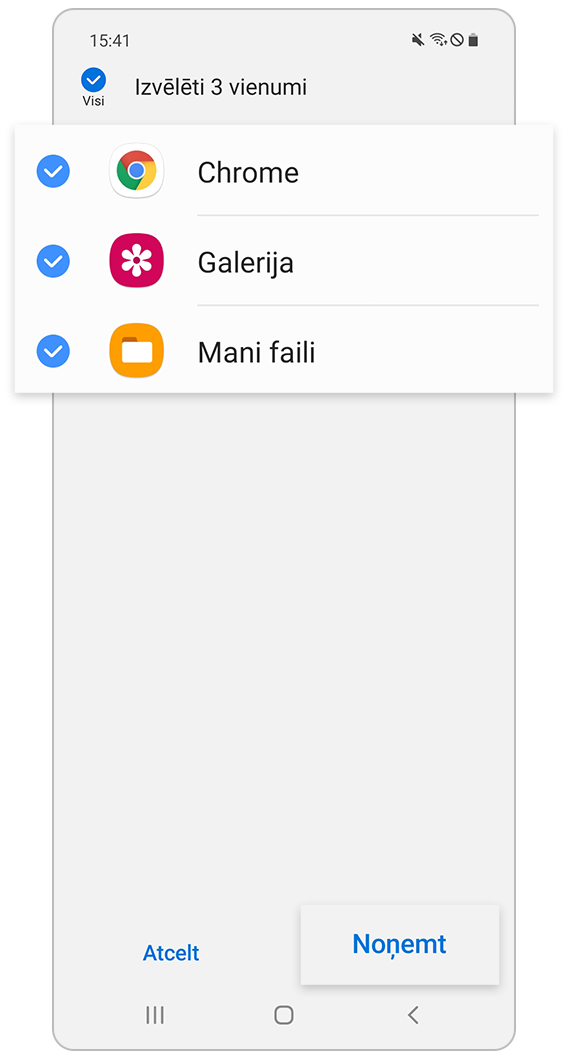 Dzēsiet GPS lietotnes