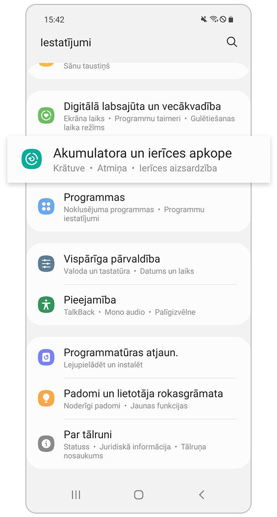 Akumulatora un ierīces apkope