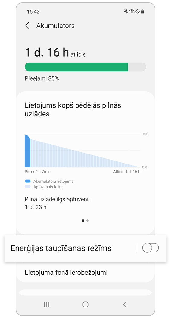 Izvēlieties enerģijas taupīšanas režīmu