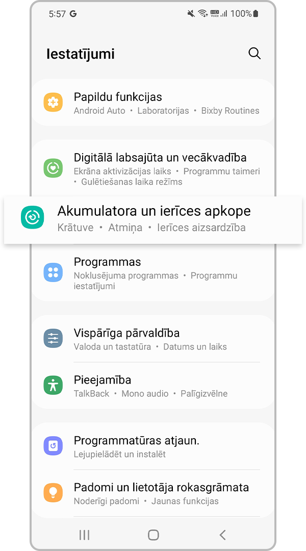 Akumulatora un ierīces apkope