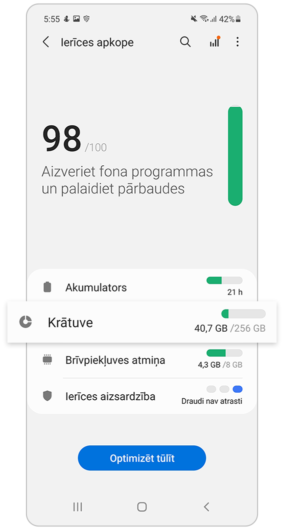 prietaiso priežiūra saugykla