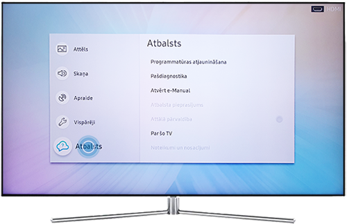 Atlasiet opciju Atbalsts