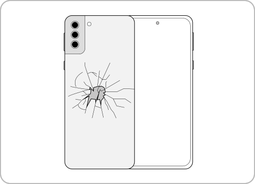 Оштетено задно стакло на уред Galaxy
