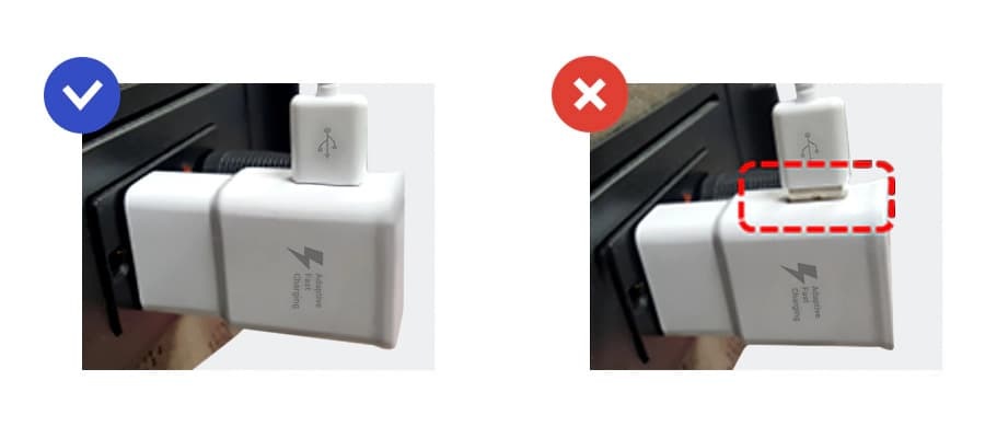 image of USB cable and charger adapter