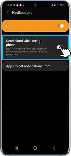 Set the earbuds to receive notifications