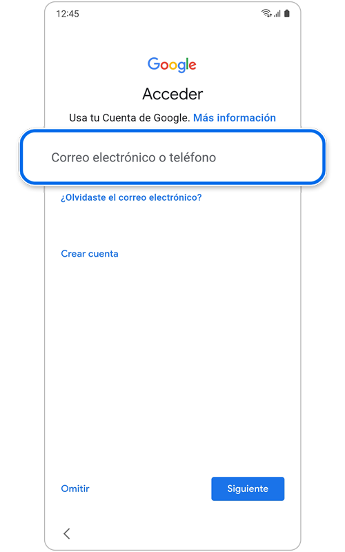 Acceder en la cuenta de Google