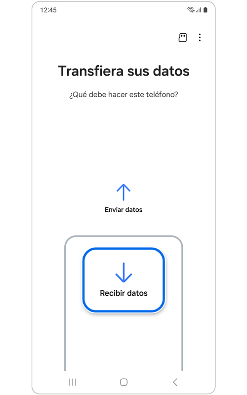 Transfiere tu página de datos en la aplicación Smart Switch.