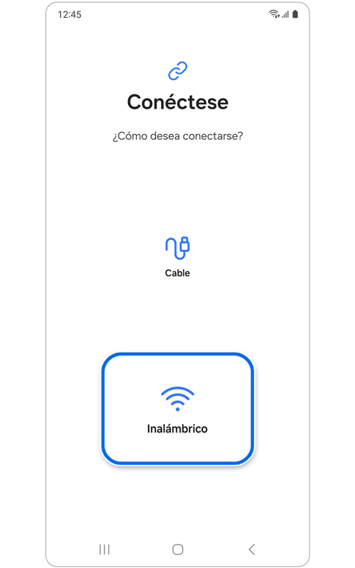 Obtén la página de conexión utilizando la aplicación Smart Switch.