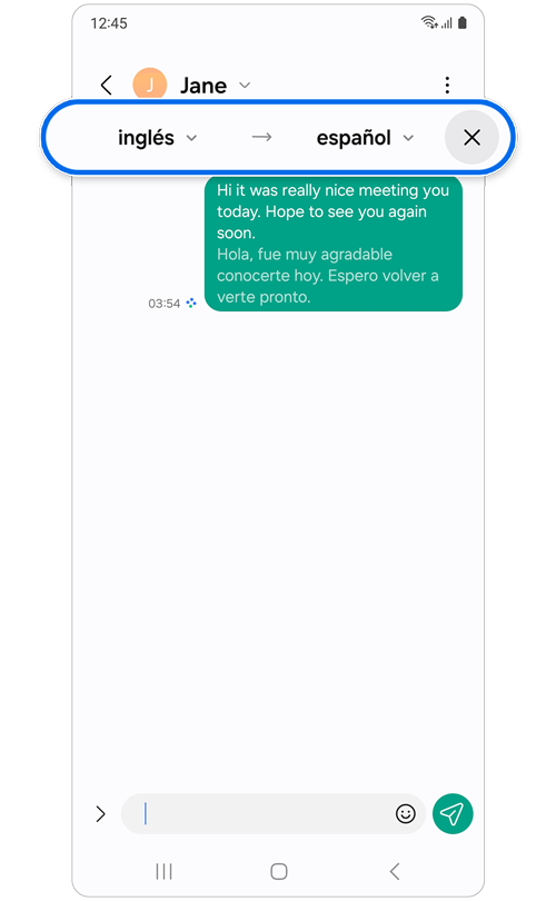 Ventana emergente de selección de idioma