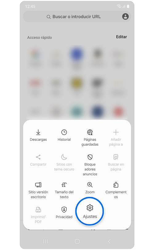Lista emergente de herramientas