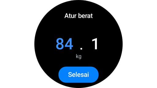 Mengatur berat badan Anda di Galaxy Watch.