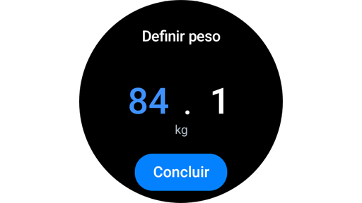 Definir o seu peso num Galaxy Watch.