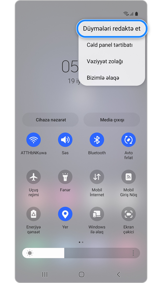 İşıq performansını aktivləşdirin, Sürətli parametrlər addım 1.