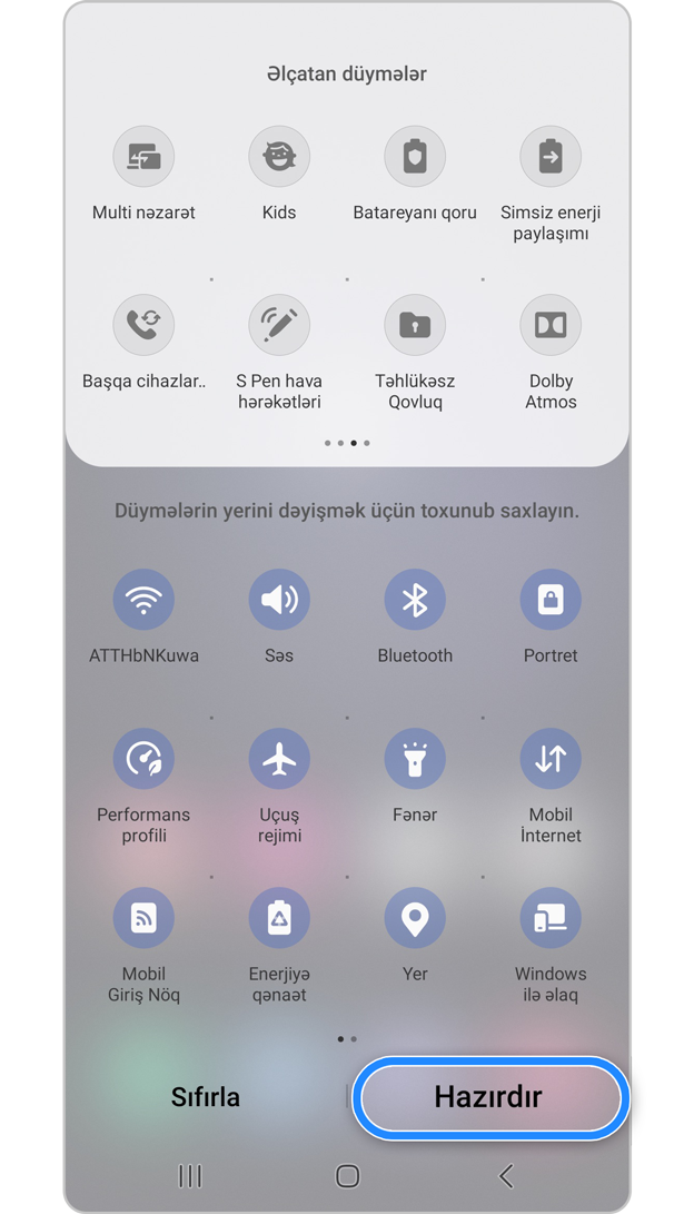 İşıq performansını aktivləşdirin, Sürətli parametrlər addım 3.