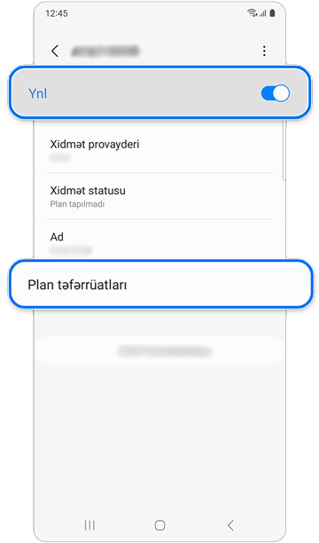 Mobil plan doğrulama ekranı.