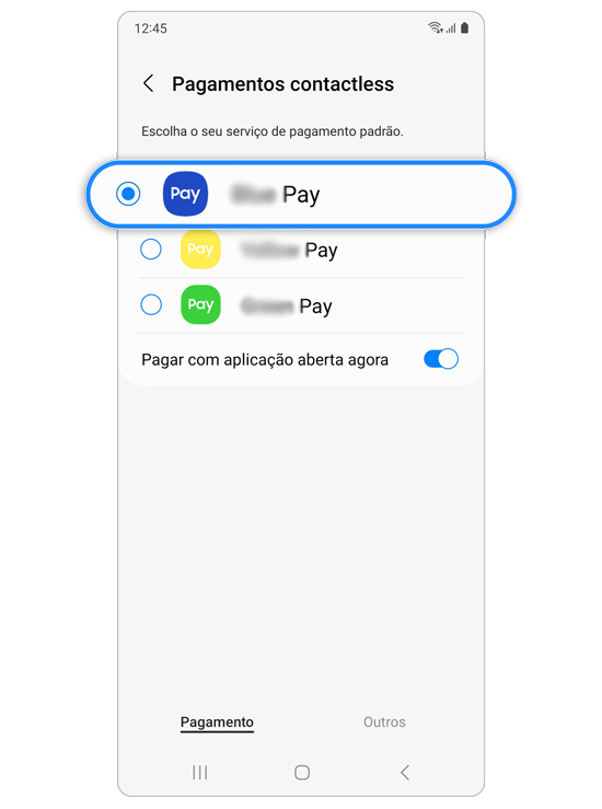 Opção de pagamento sem contato