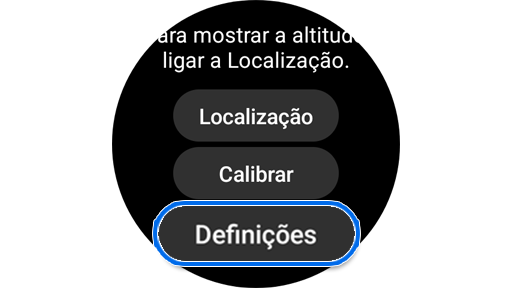 Definições da aplicação Bússola