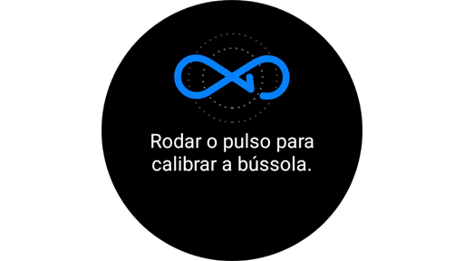 Instruções para calibrar a aplicação Bússola da Samsung.