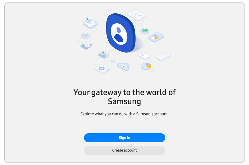 Samsung အကောင့် အကောင့်ဝင်ခြင်း စာမျက်နှာ။