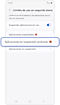 Opción de applicaciones suspendidas en los límites de uso en segundo plano.