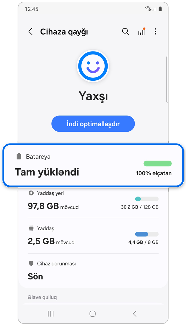 Cihaz baxımında batareya seçimi.
