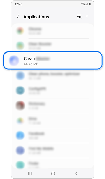 Liste des applications installées sur votre appareil mobile Samsung Galaxy