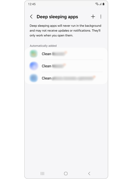 List of apps in deep sleep