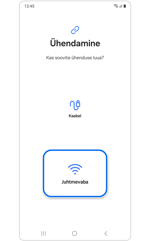 Rakenduse Smart Switch kaudu ühendamise leht.