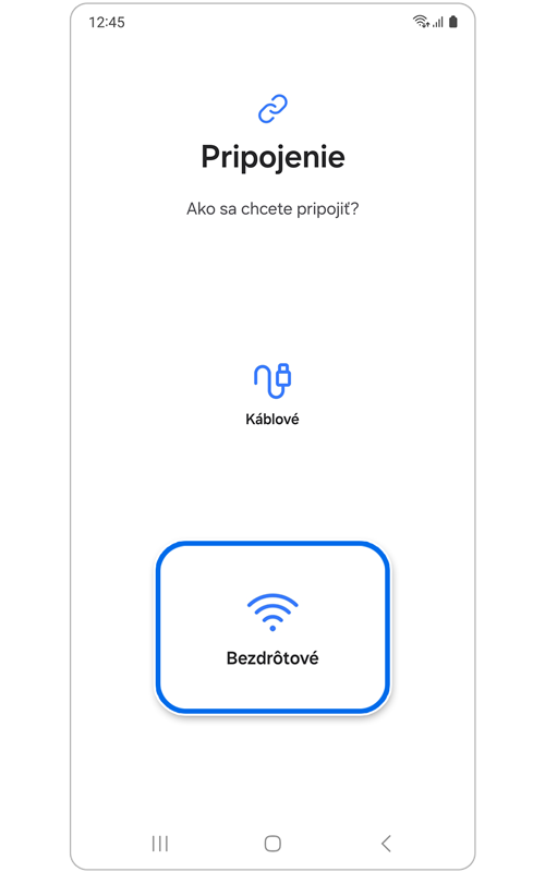 Prejdite na stránku pripojenia pomocou aplikácie Smart Switch.