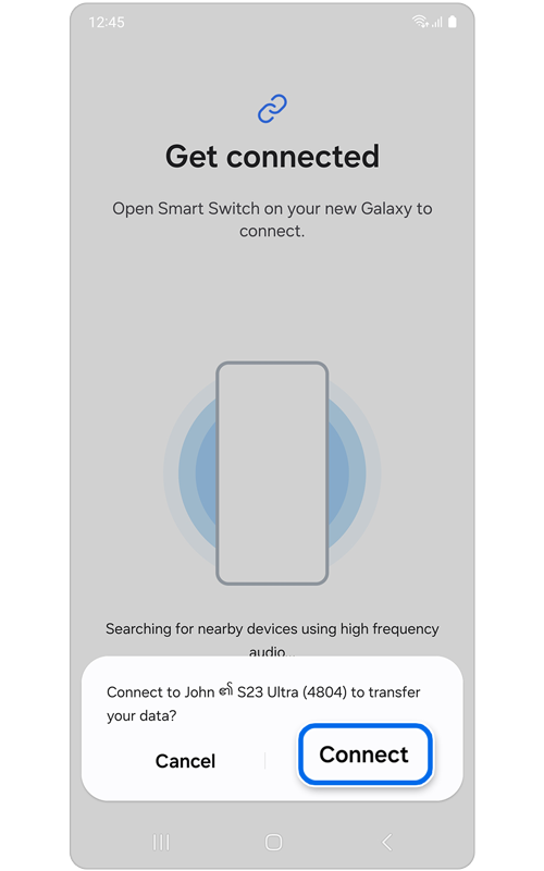 Connection confirmation page.