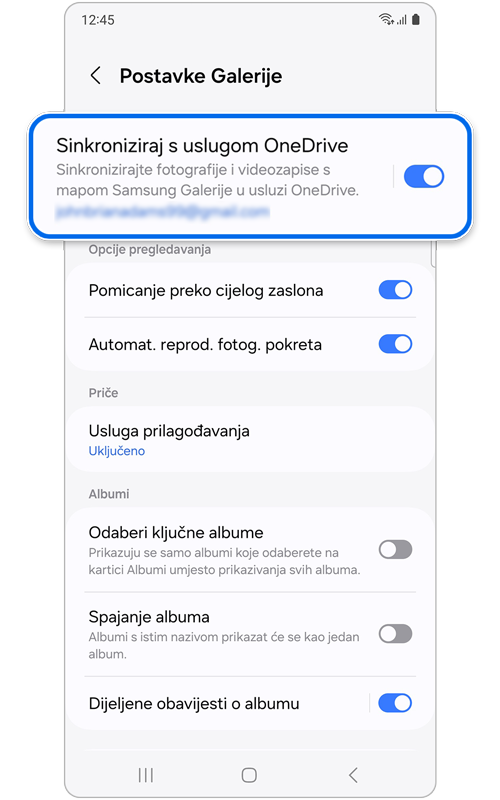 Zaslon Postavke Galerije