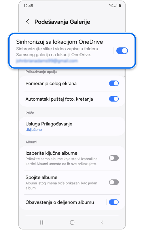 Ekran Podešavanja Galerije