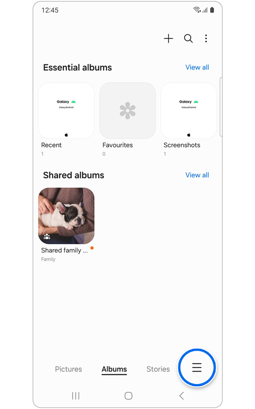 Gallery app home screen