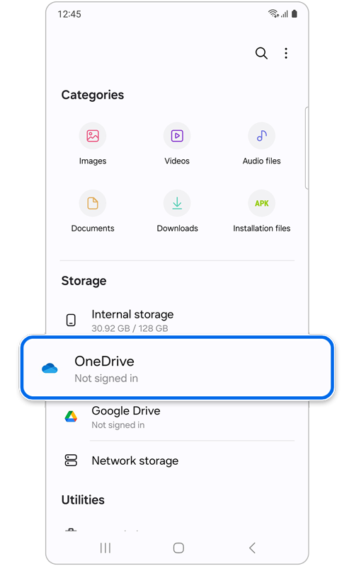 My Files home screen