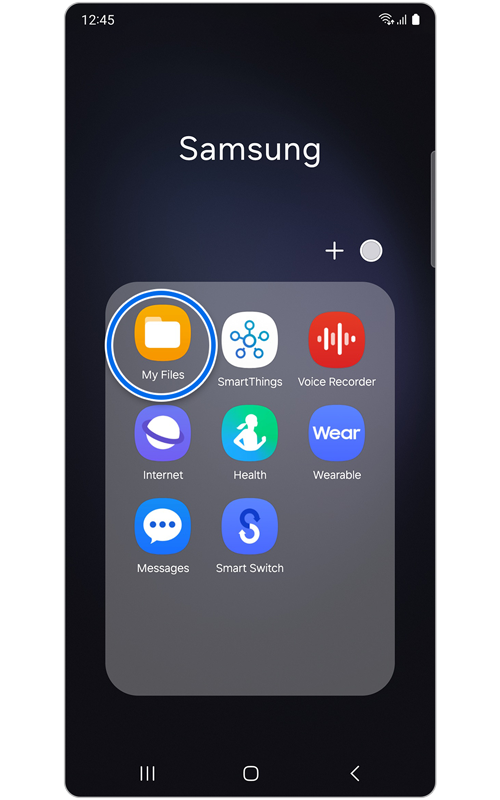 Samsung app home screen