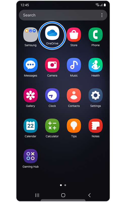 Galaxy phone’s apps list