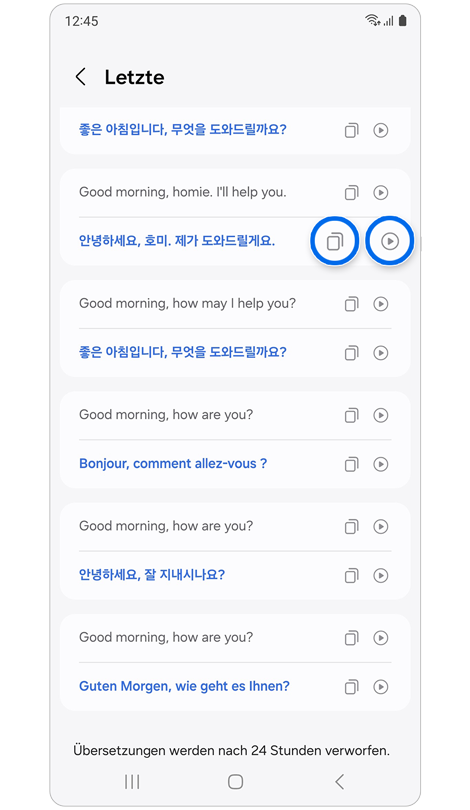 Liste der letzten Übersetzungen