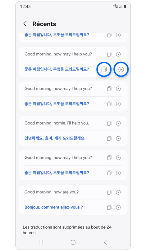 Liste des traductions récentes