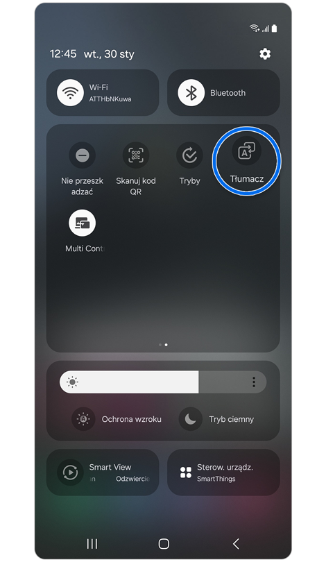 Szybki panel ustawień