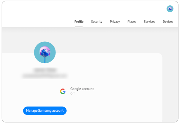 لاپەڕەی ڕێکخستنەکانی ئەکاونت.