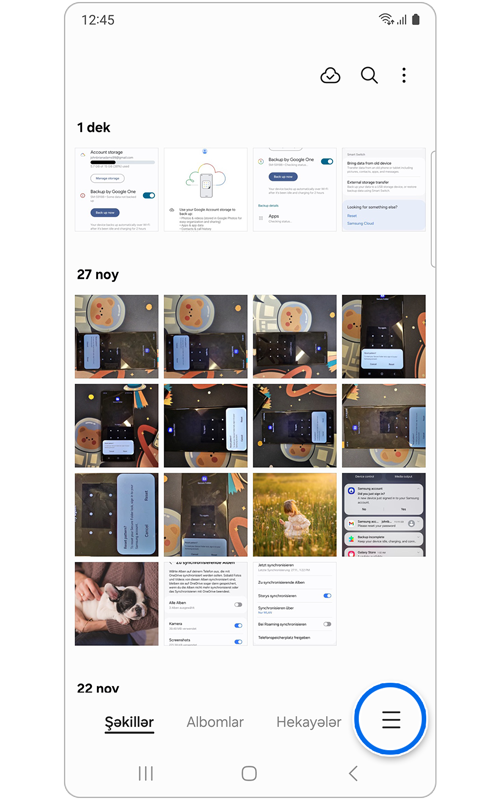 Qalereya əsas ekranı