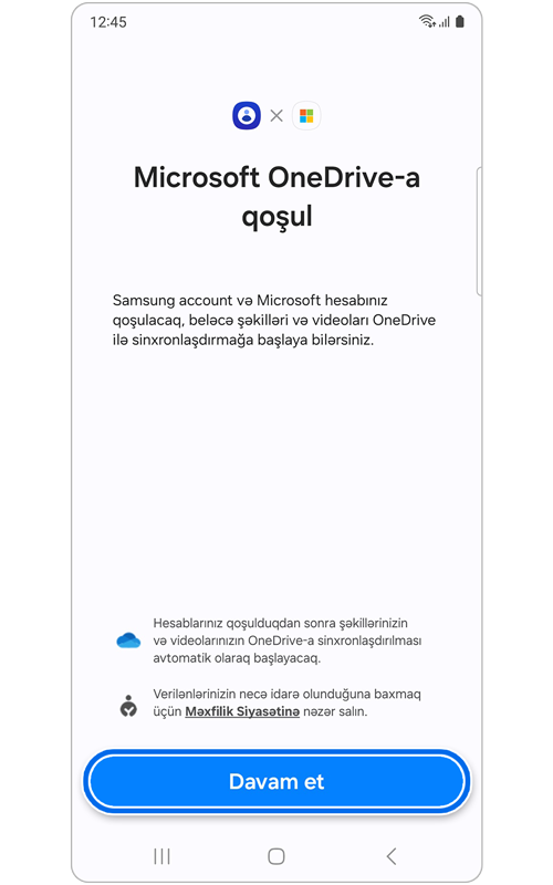 Microsoft OneDrive ekranına qoşulun
