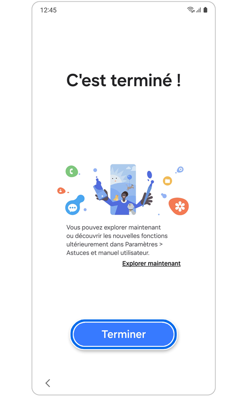 Dernier écran de configuration initiale de votre téléphone Samsung Galaxy