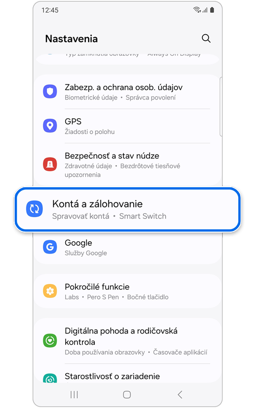 Nastavenia domovskej obrazovky