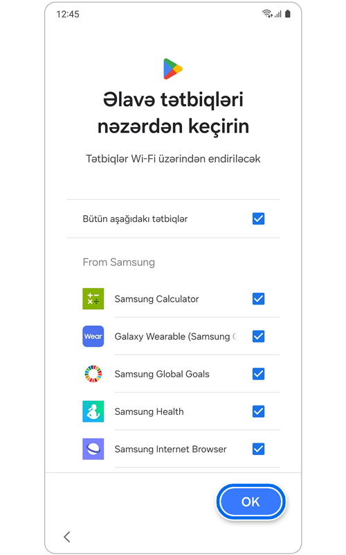 Əlavə proqramlar ekranını nəzərdən keçirin