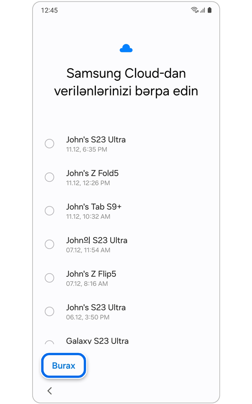 Samsung Bulud ekranından məlumatlarınızı bərpa edin