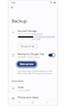 Backup data screen
