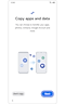 Copy apps and data screen