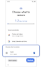 Choose what to restore screen